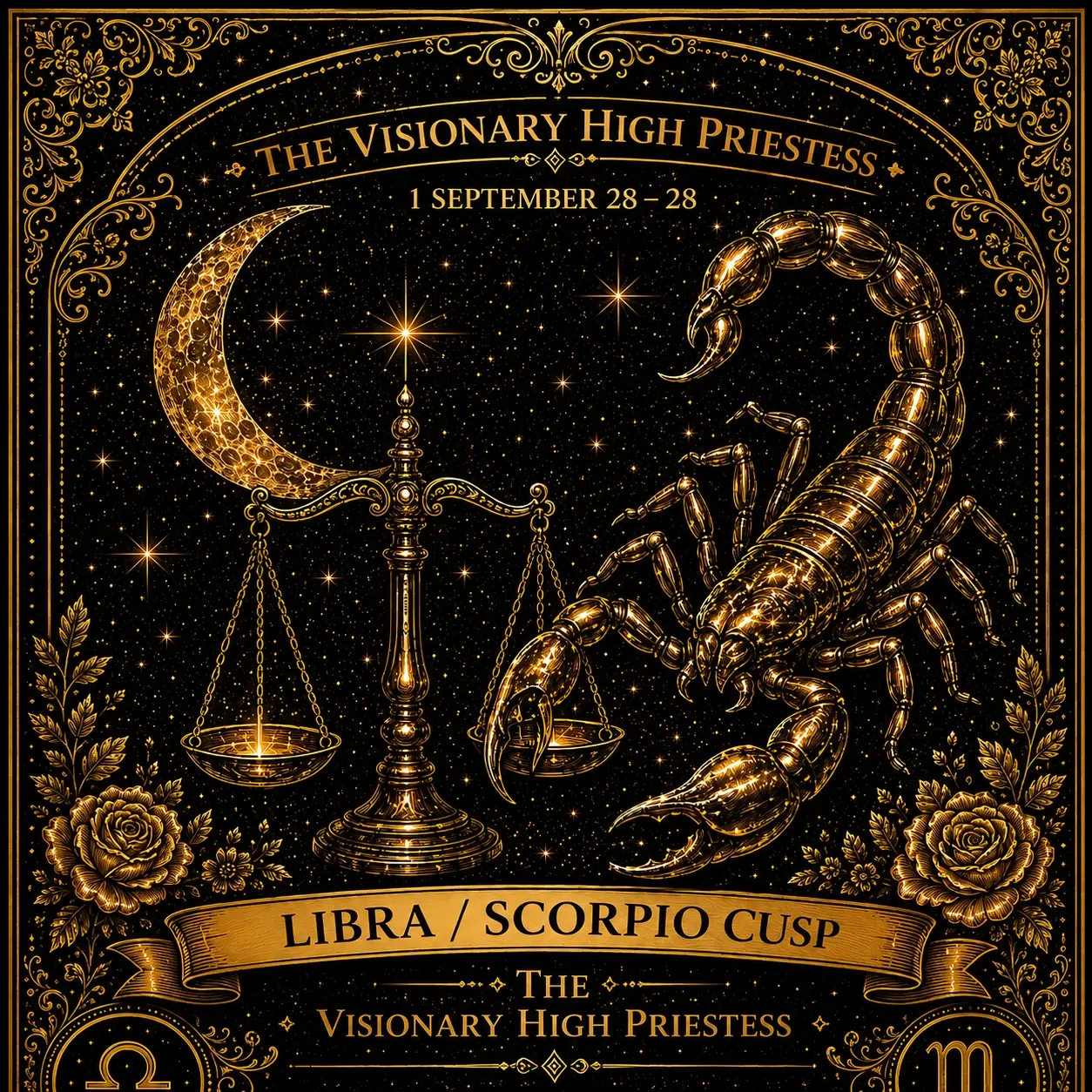 Libra Scorpio Cusp Visionary High Priestess Journal