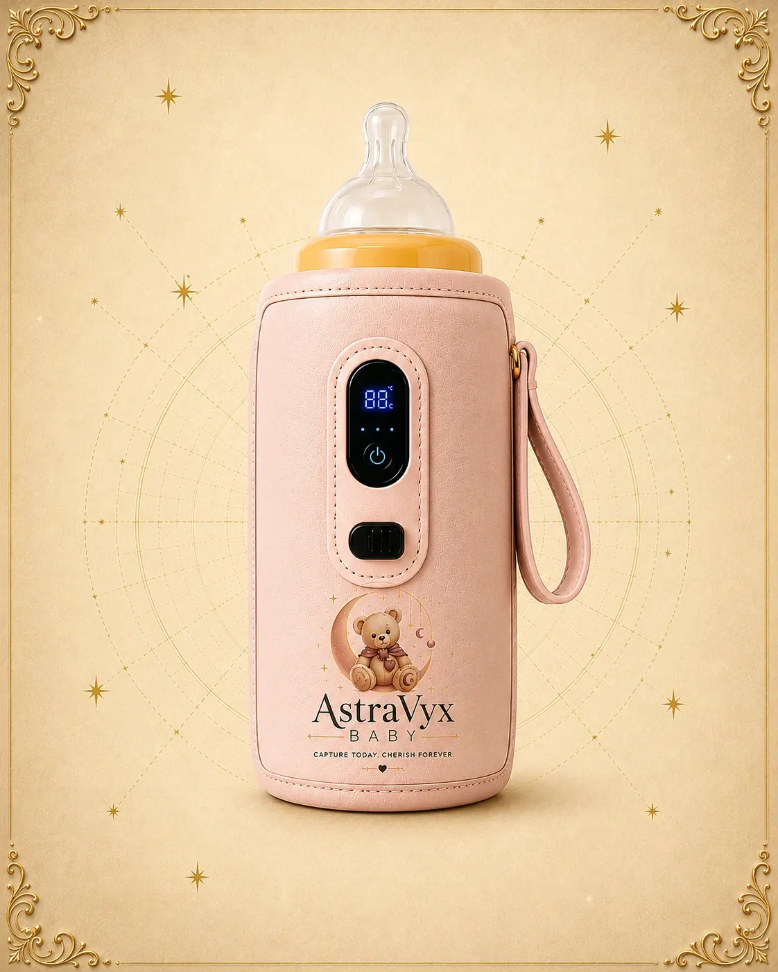 Portable Milk Warmer - Blush Pink