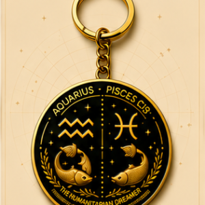 Aquarius · Pisces Zodiac Cusp Keychain — The Humanitarian Dreamer