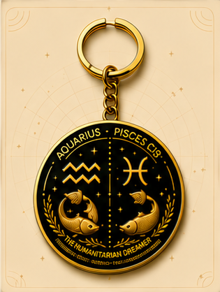 Aquarius · Pisces Zodiac Cusp Keychain — The Humanitarian Dreamer