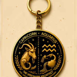 Capricorn · Aquarius Zodiac Cusp Keychain — The Visionary Architect