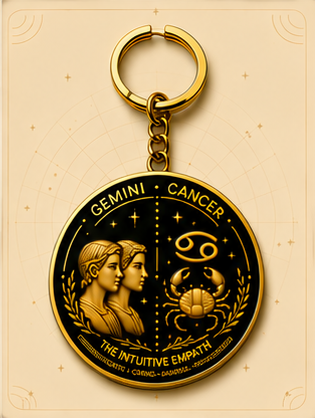 Gemini · Cancer Zodiac Cusp Keychain — The Intuitive Empath