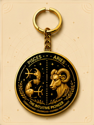 Pisces · Aries Zodiac Cusp Keychain — The Intuitive Pioneer