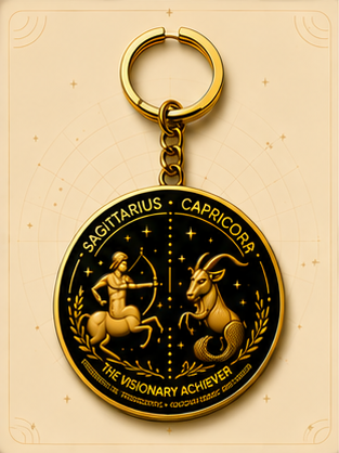 Sagittarius · Capricorn Zodiac Cusp Keychain — The Visionary Achiever