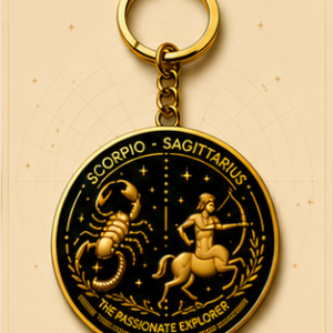 Scorpio · Sagittarius Zodiac Cusp Keychain — The Passionate Explorer