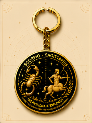 Scorpio · Sagittarius Zodiac Cusp Keychain — The Passionate Explorer