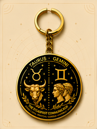 Taurus · Gemini Zodiac Cusp Keychain — The Steadfast Communicator
