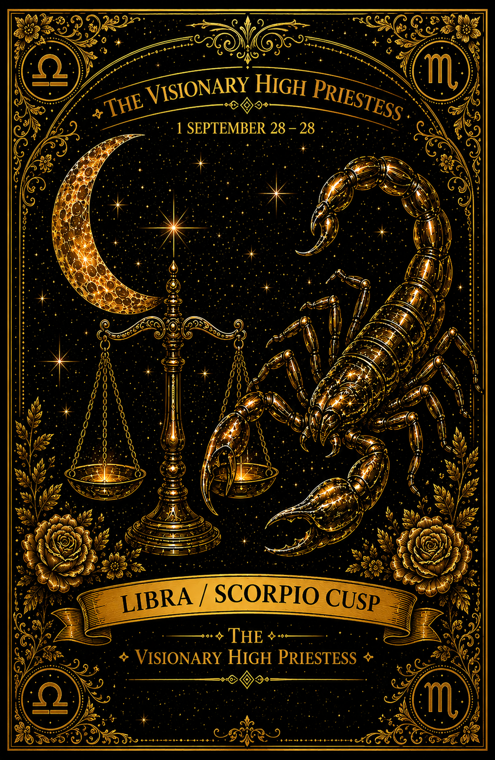 Libra Scorpio Cusp Visionary High Priestess Journal