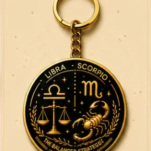 Libra · Scorpio Zodiac Cusp Keychain — The Balanced Strategist